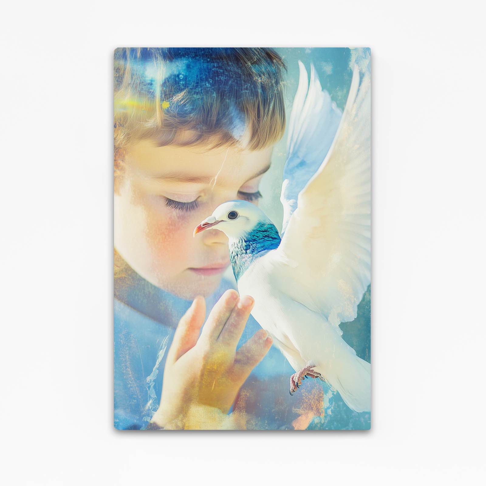 Child And White Dove Peace Wall Art – child and white dove peace canvas print