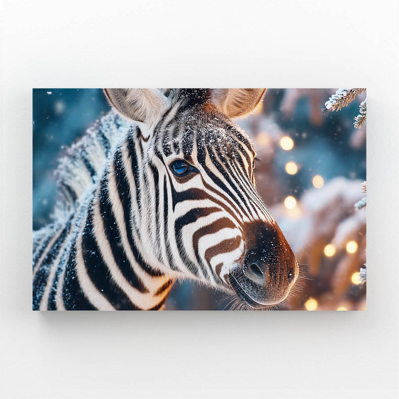 Chrismas Zebra Wall Art – chrismas canvas print