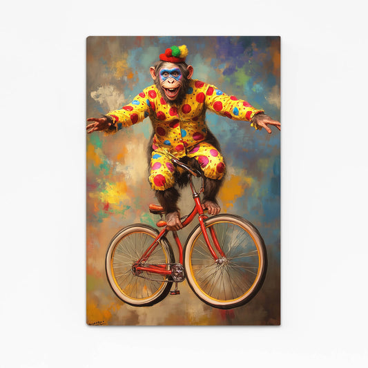 Circus Clown Cyclist Monkey Wall Decor – circus clown cyclist monkey canvas print
