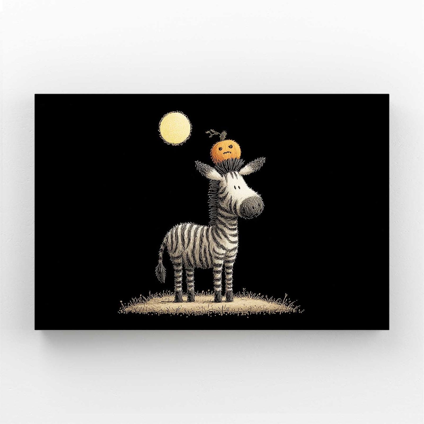 Circus Zebra Artwork – styled in a furnished interior