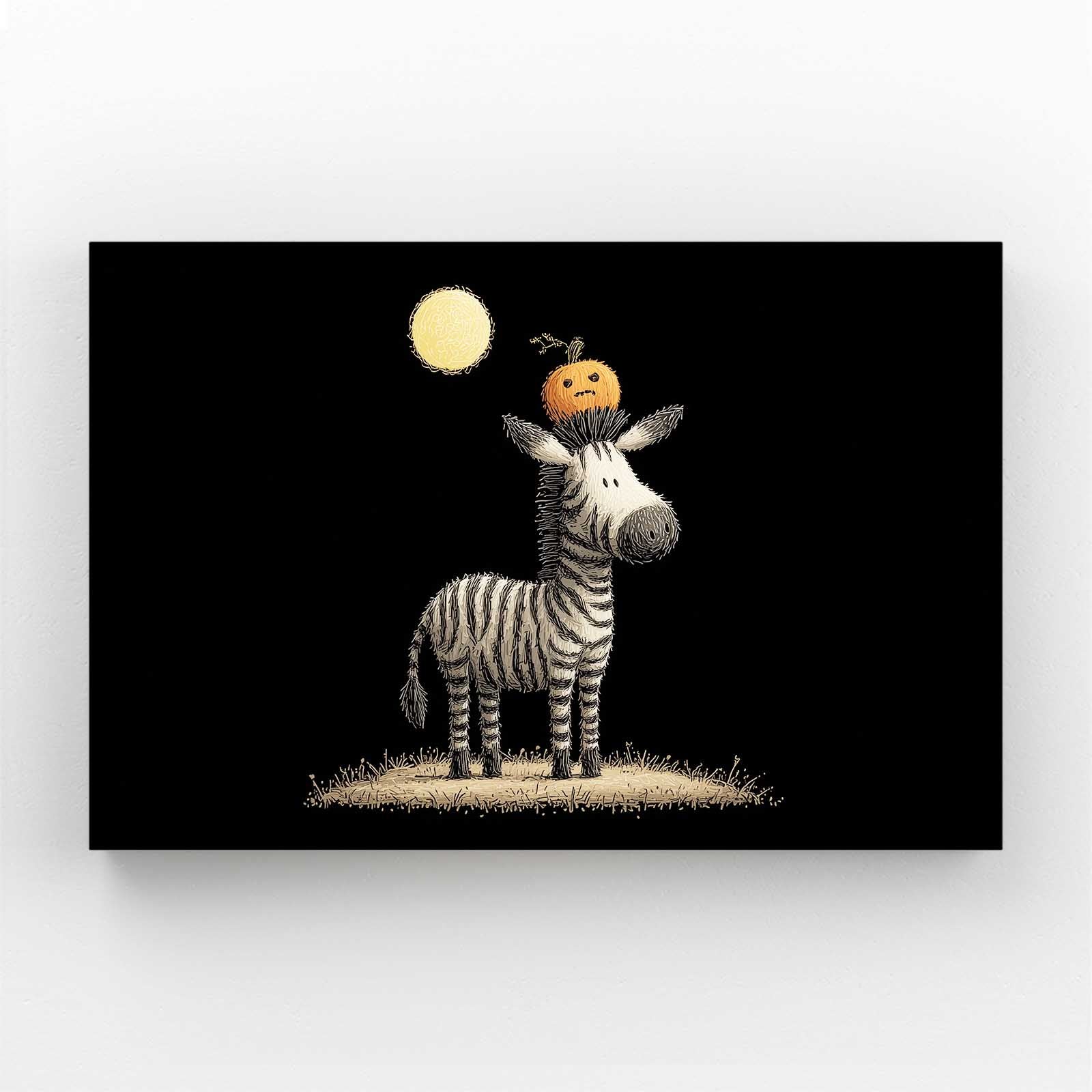 Circus Zebra Artwork – styled in a furnished interior