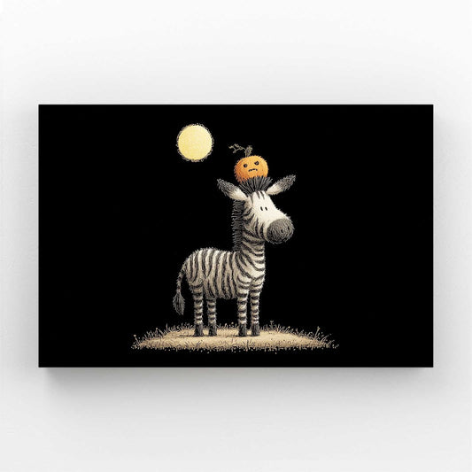 Circus Zebra Artwork – styled in a furnished interior