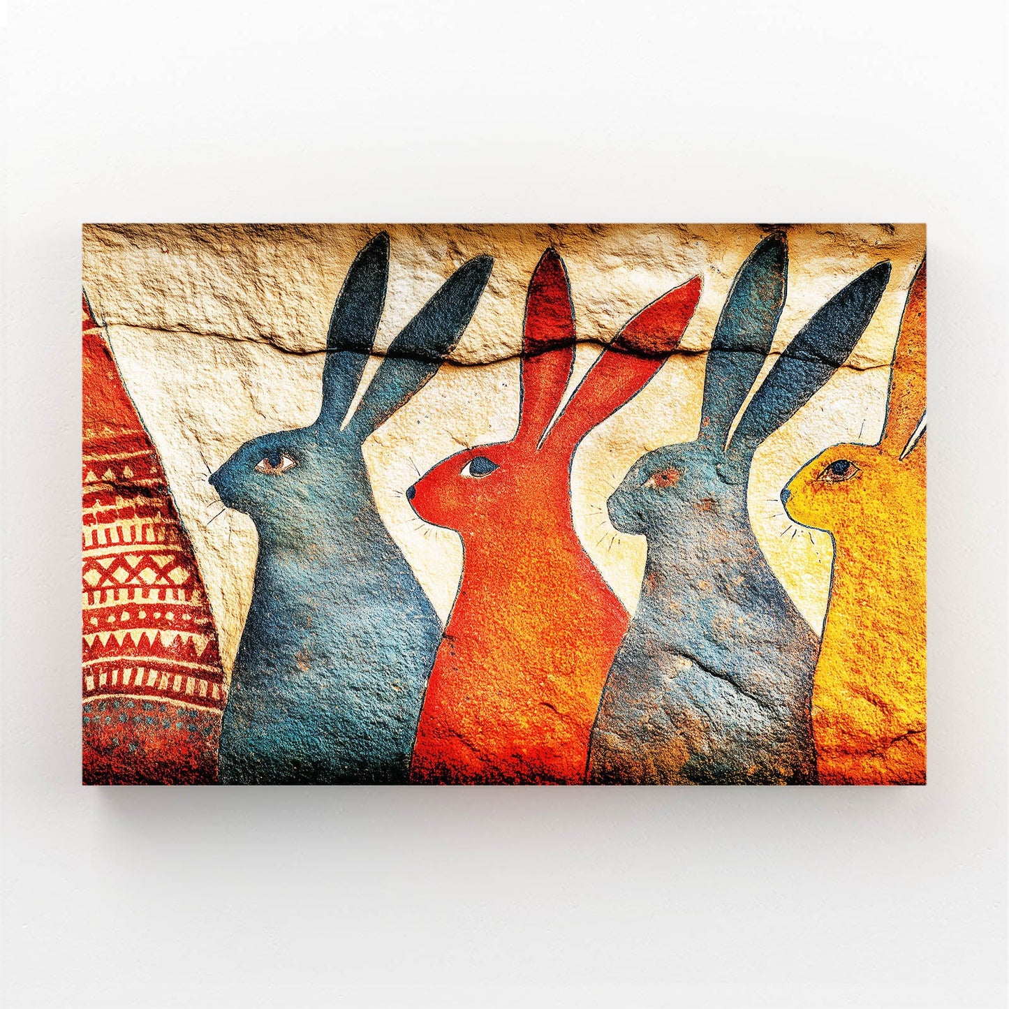 Classic Bunny Prints – angled canvas view on white background