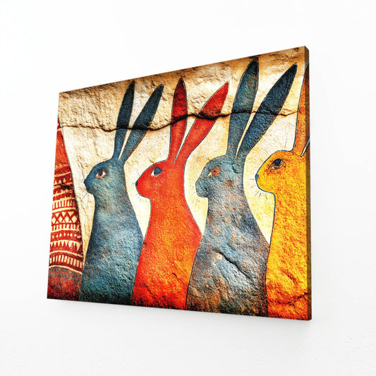 Classic Bunny Prints – angled canvas view on white background