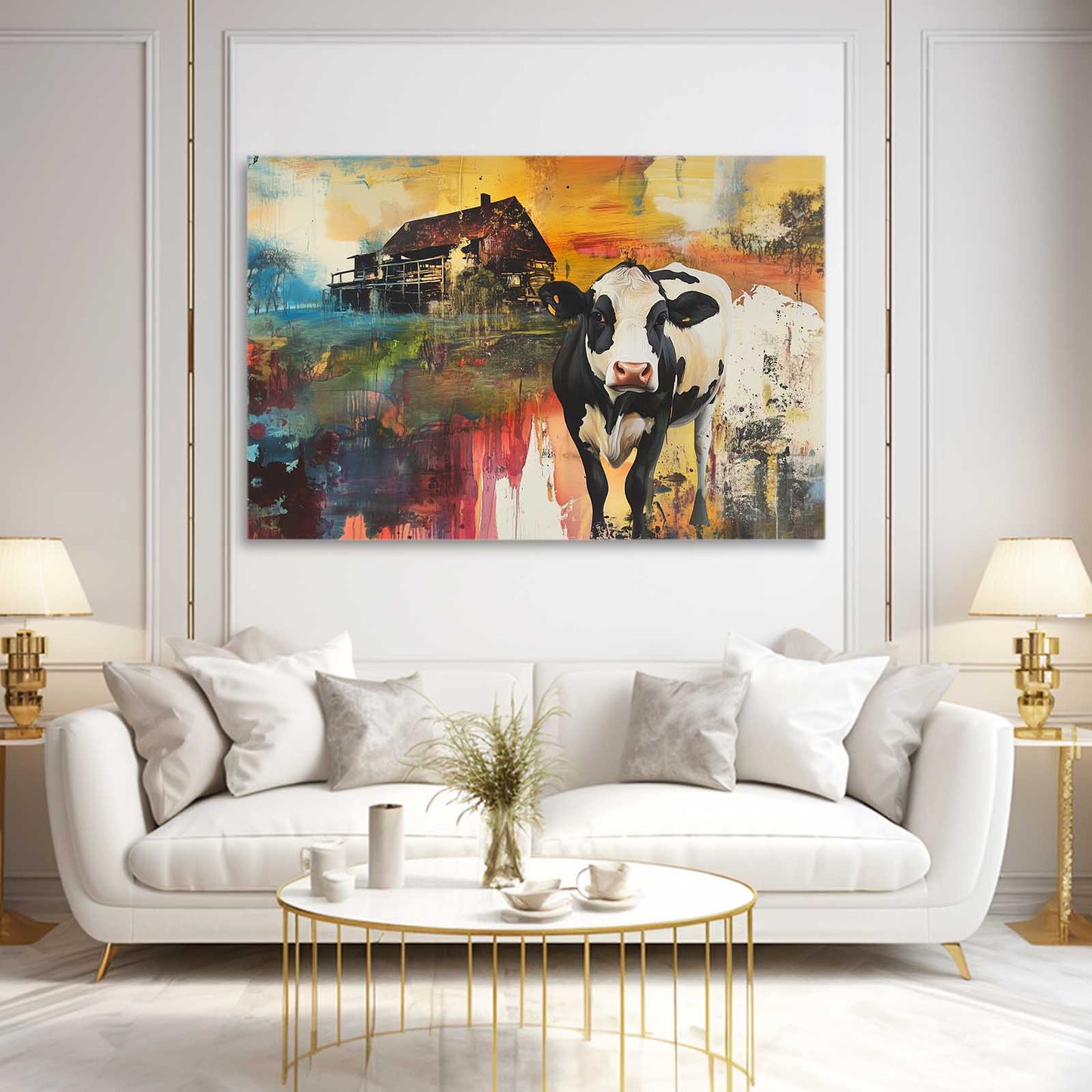 Classic Cow Prints – angled canvas view on white background