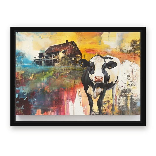 Classic Cow Prints – with Premium Black wood frame