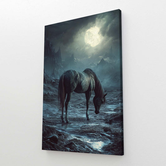 Classic Horse Art – angled canvas view on white background