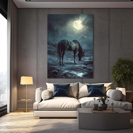 Classic Horse Art – angled canvas view on white background