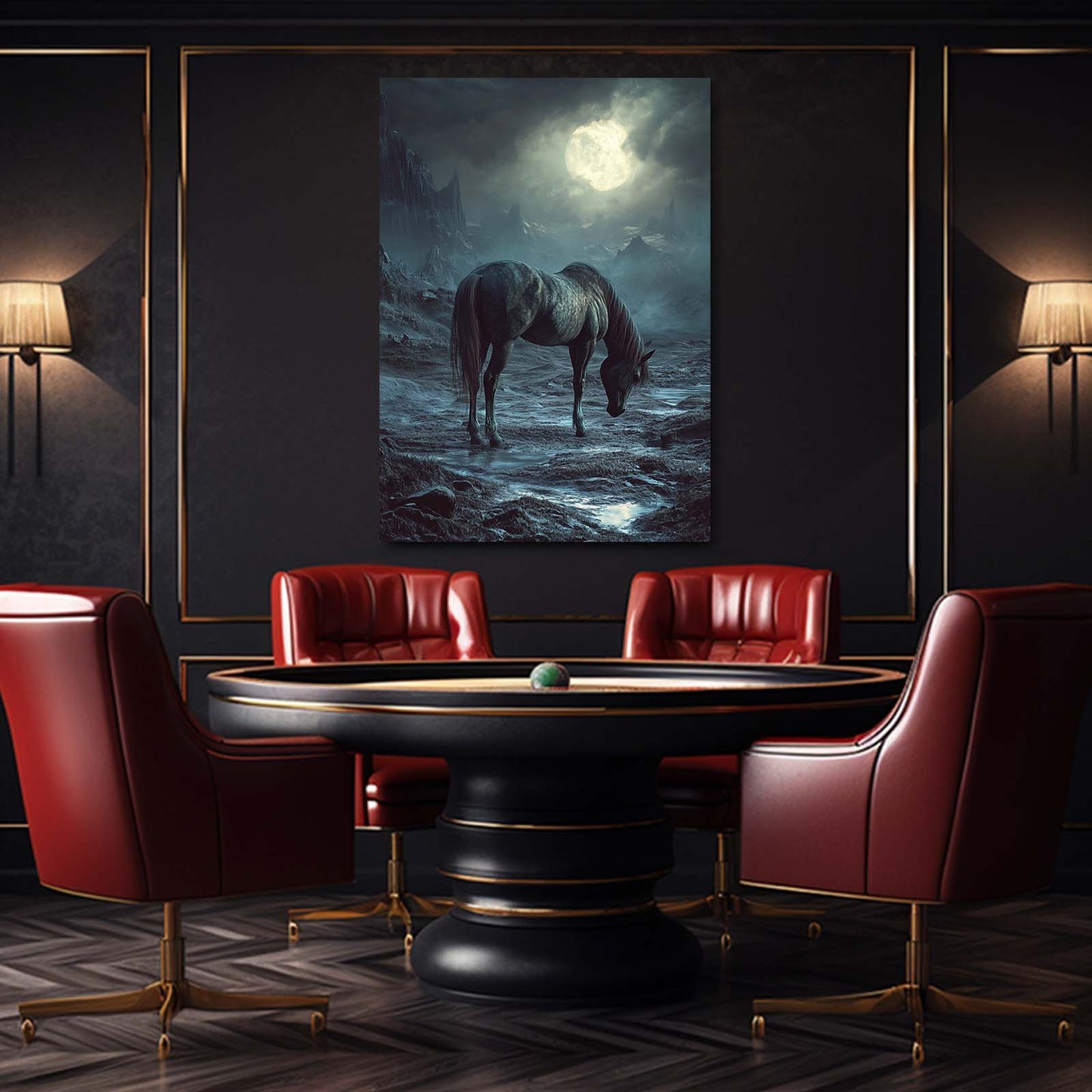 Classic Horse Art – angled canvas view on white background