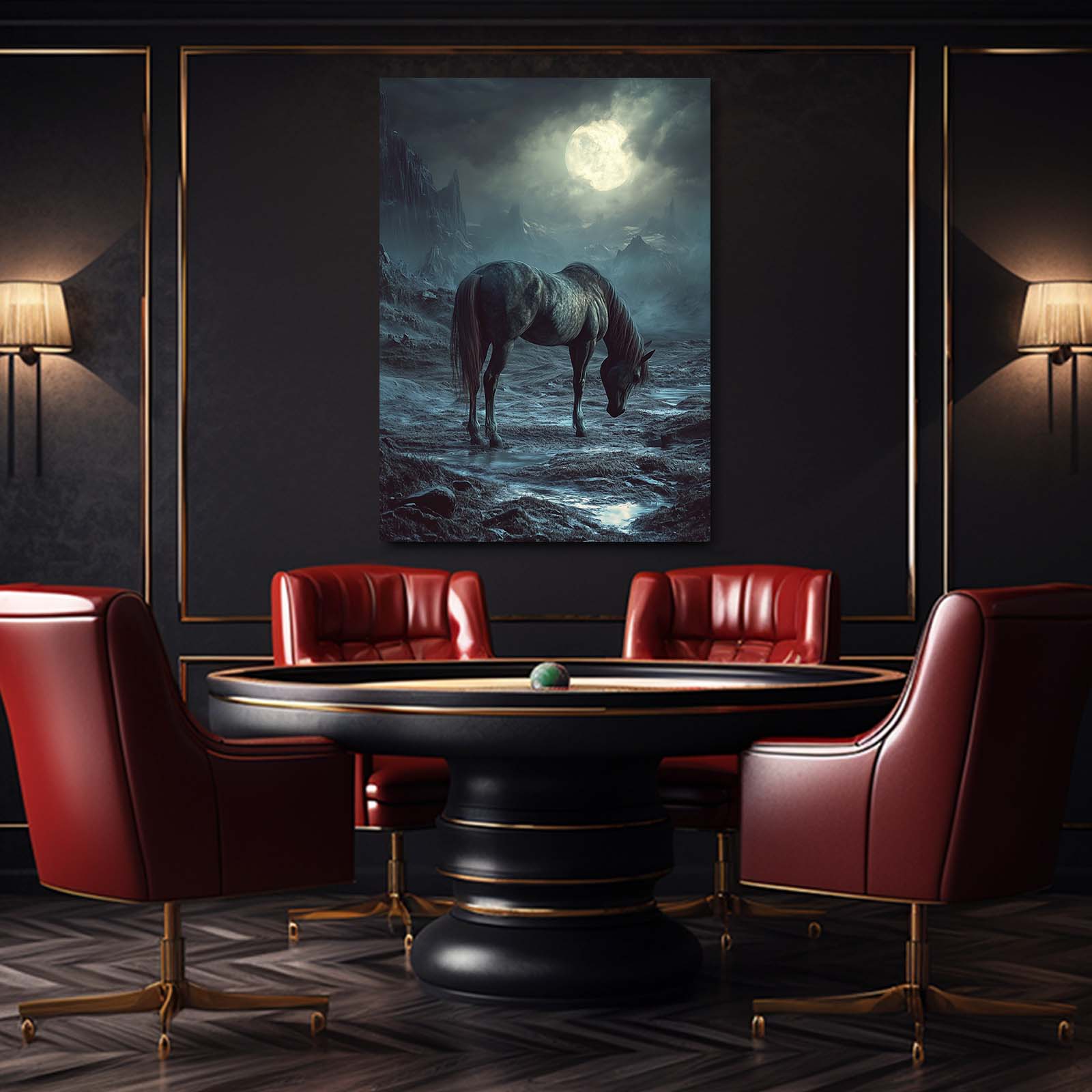 Classic Horse Art – angled canvas view on white background