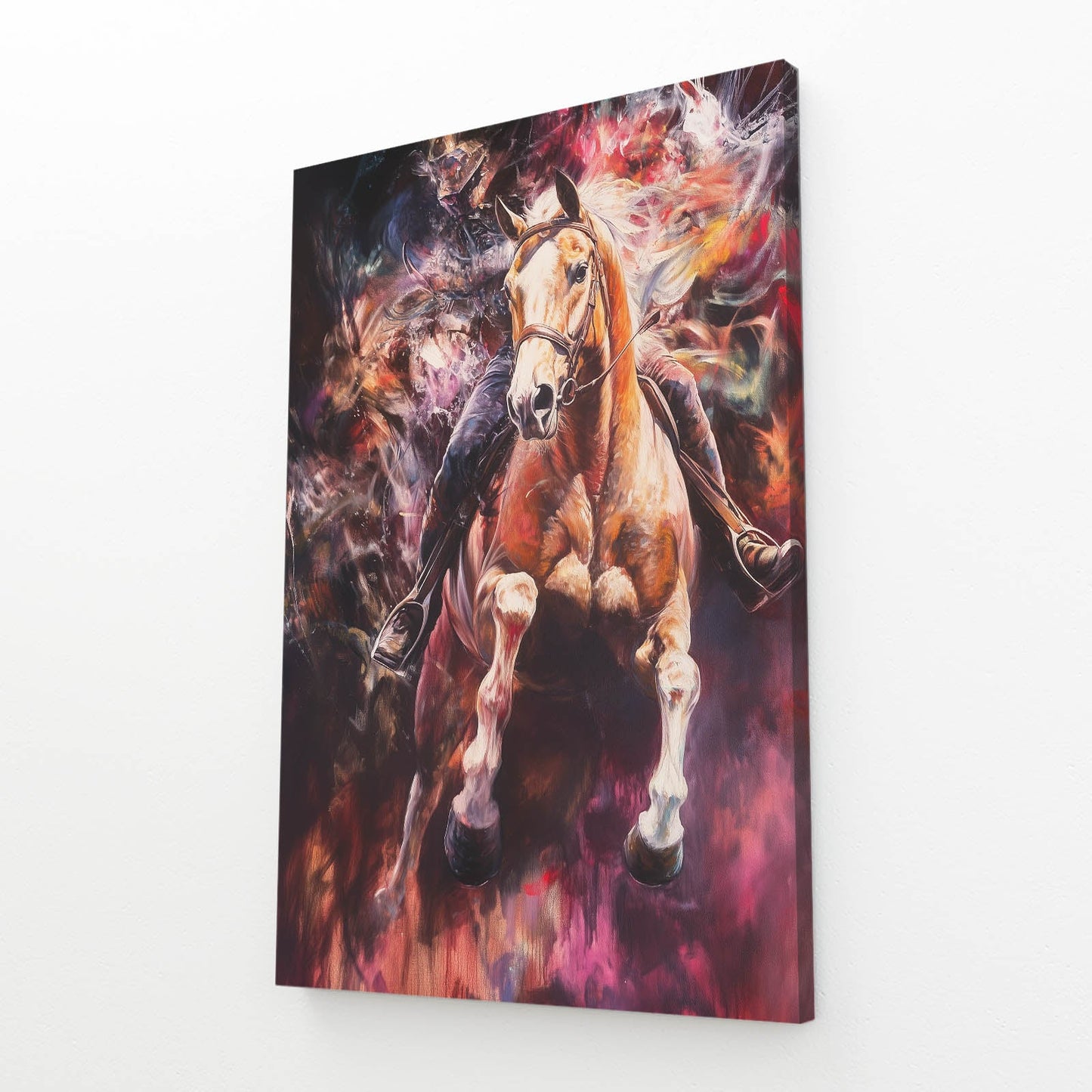 Classic Horse Canvas Art – angled canvas view on white background