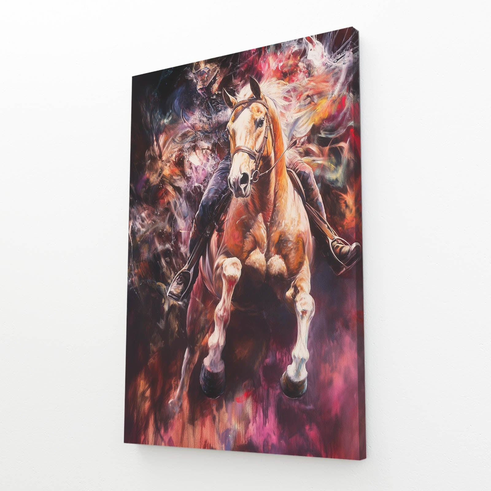 Classic Horse Canvas Art – angled canvas view on white background