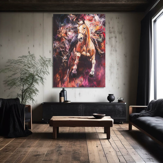 Classic Horse Canvas Art – angled canvas view on white background