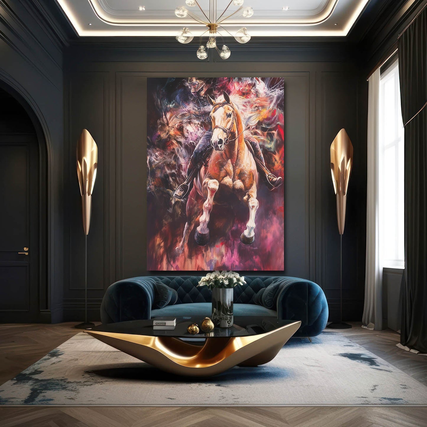 Classic Horse Canvas Art – angled canvas view on white background