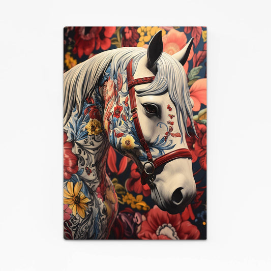 Classic Horse Wall Art – angled canvas view on white background