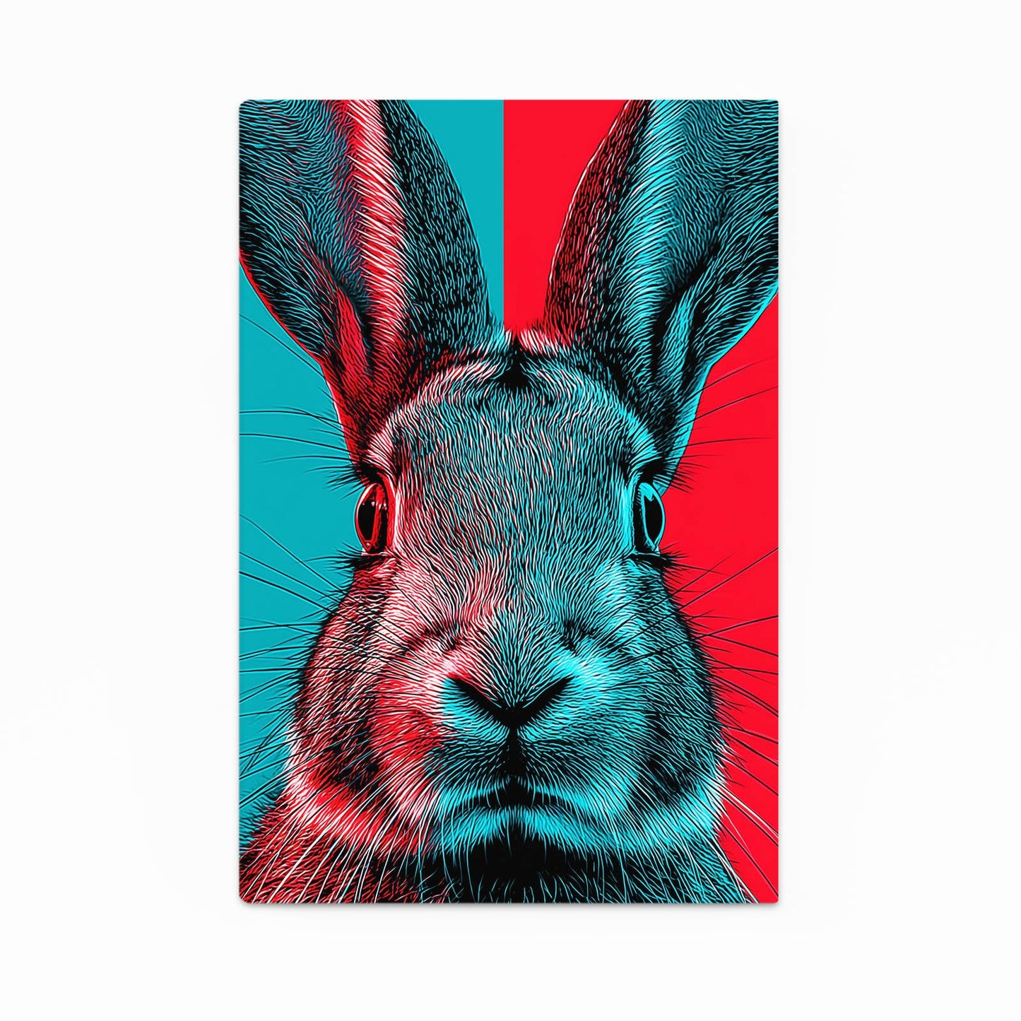 Classic Rabbit Canvas Art – angled canvas view on white background