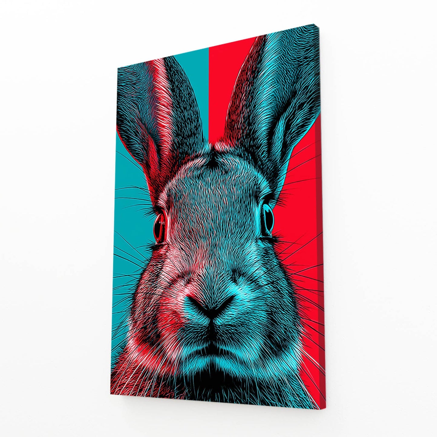 Classic Rabbit Canvas Art – angled canvas view on white background