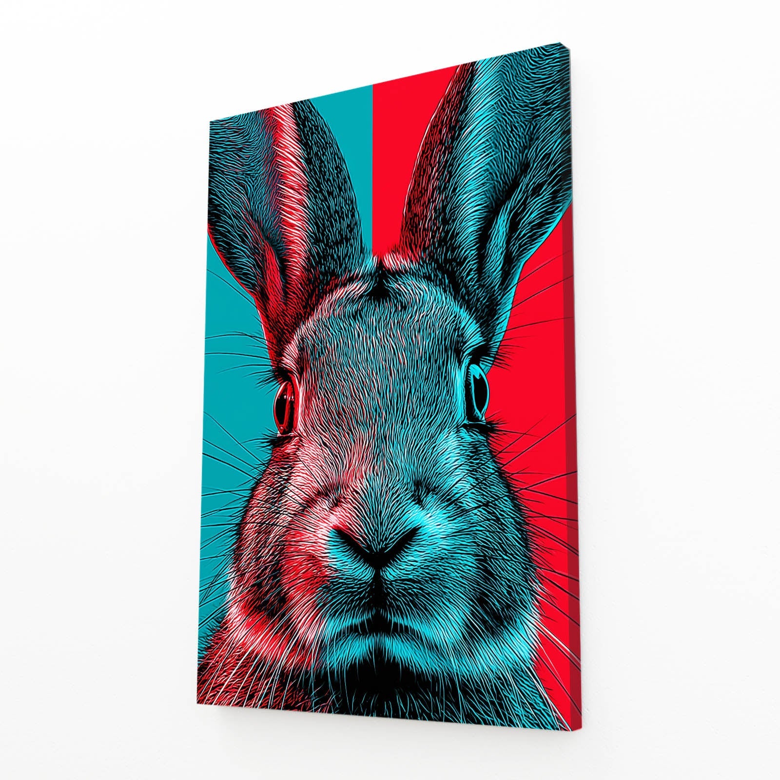 Classic Rabbit Canvas Art – angled canvas view on white background