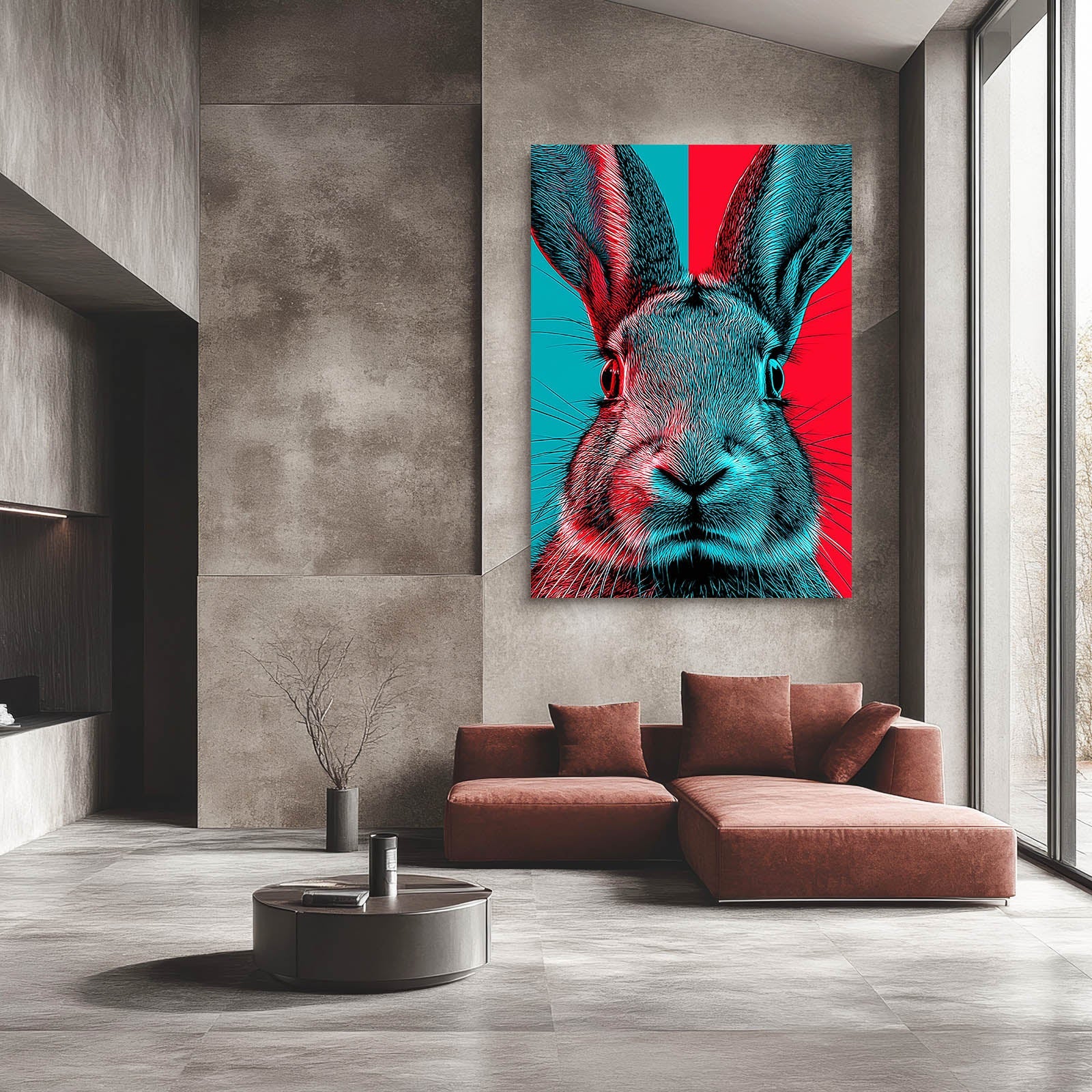 Classic Rabbit Canvas Art – angled canvas view on white background