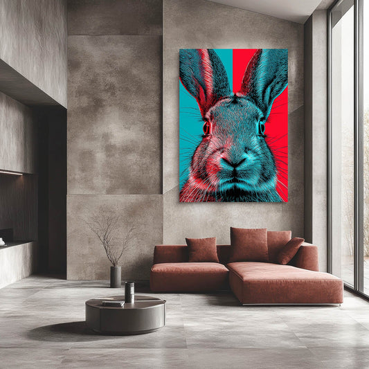Classic Rabbit Canvas Art – angled canvas view on white background
