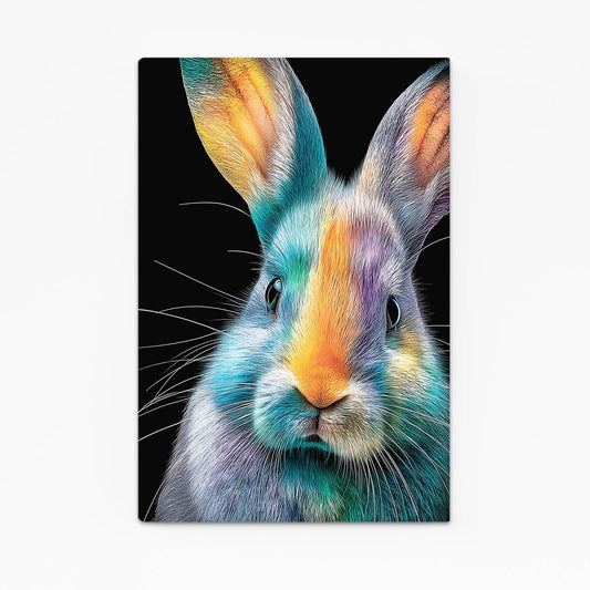 Classic Rabbit Wall Art – angled canvas view on white background