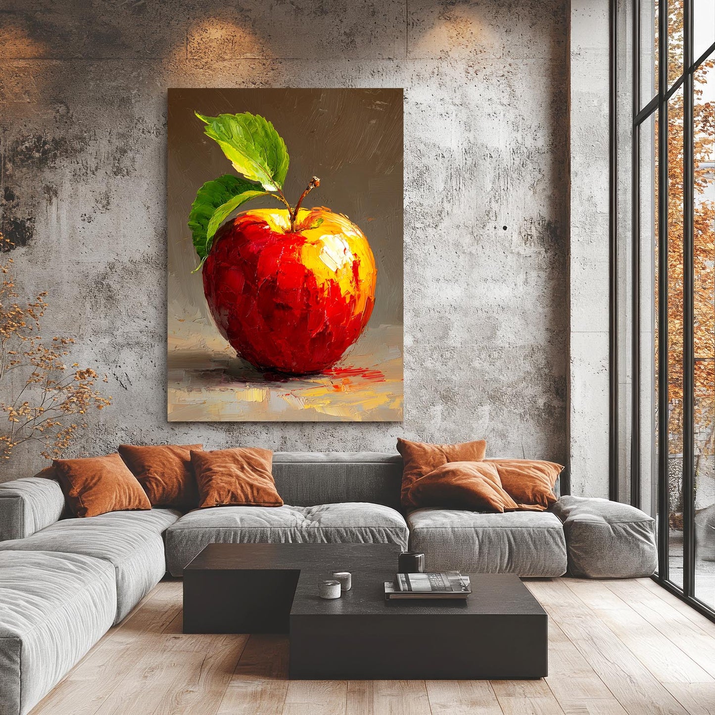 Classic Still Study Apple Wall Decor – styled in a furnished interior