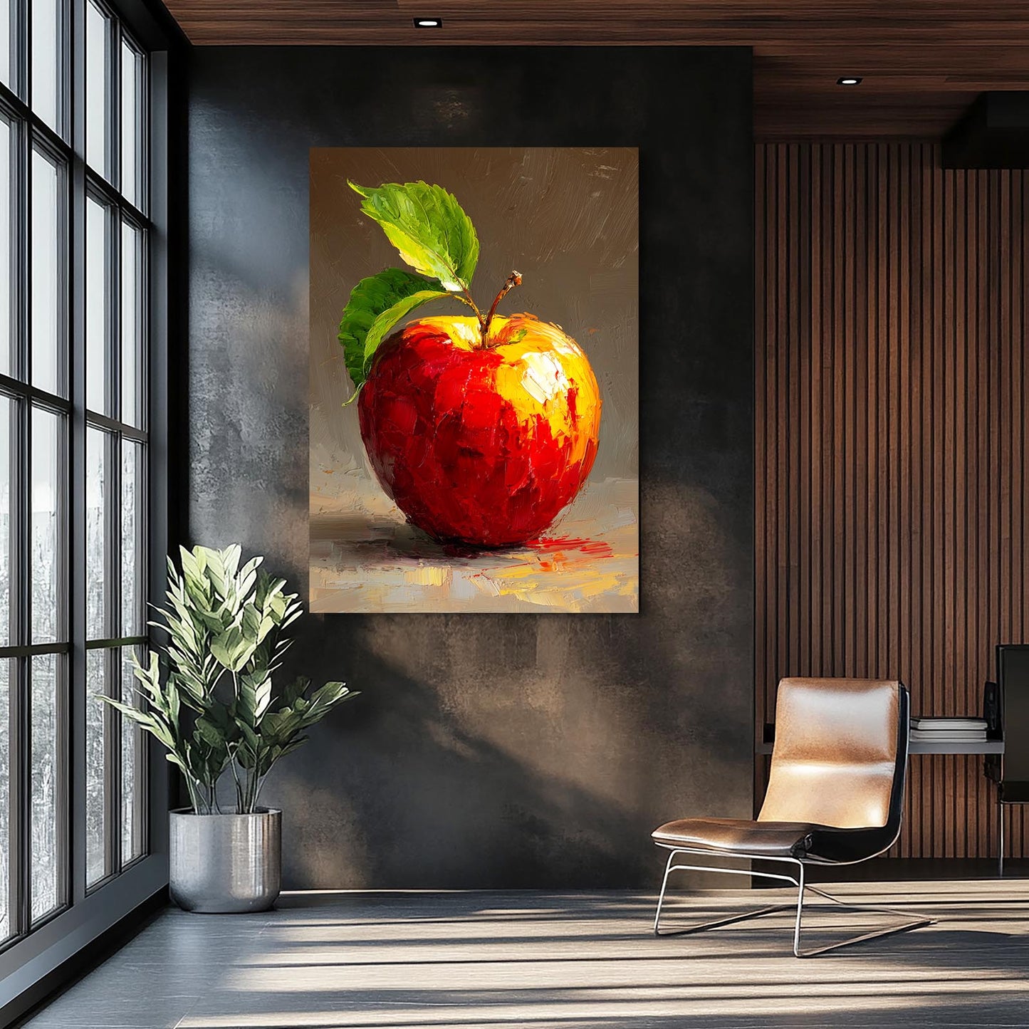 Classic Still Study Apple Wall Decor – styled in a furnished interior