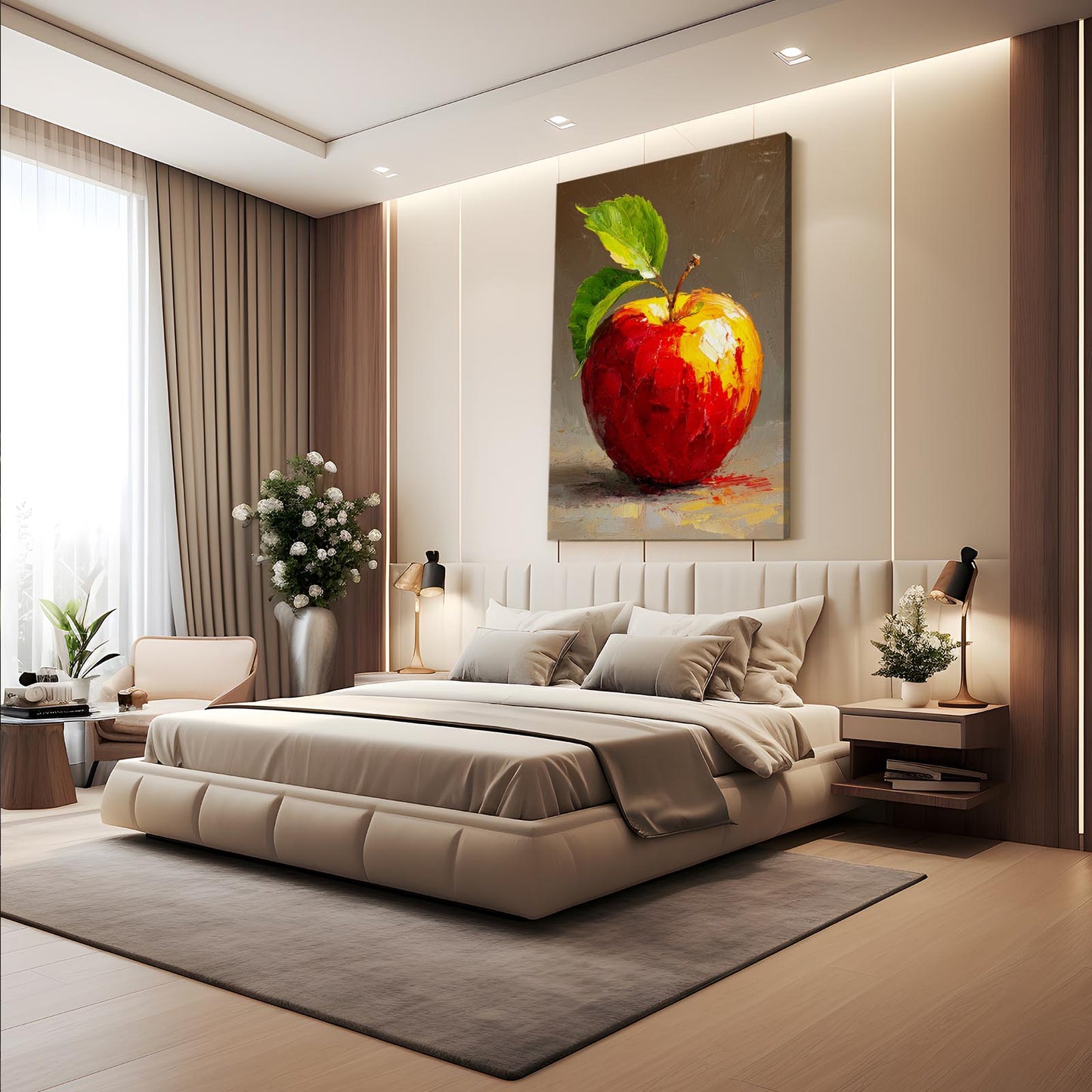 Classic Still Study Apple Wall Decor – styled in a furnished interior