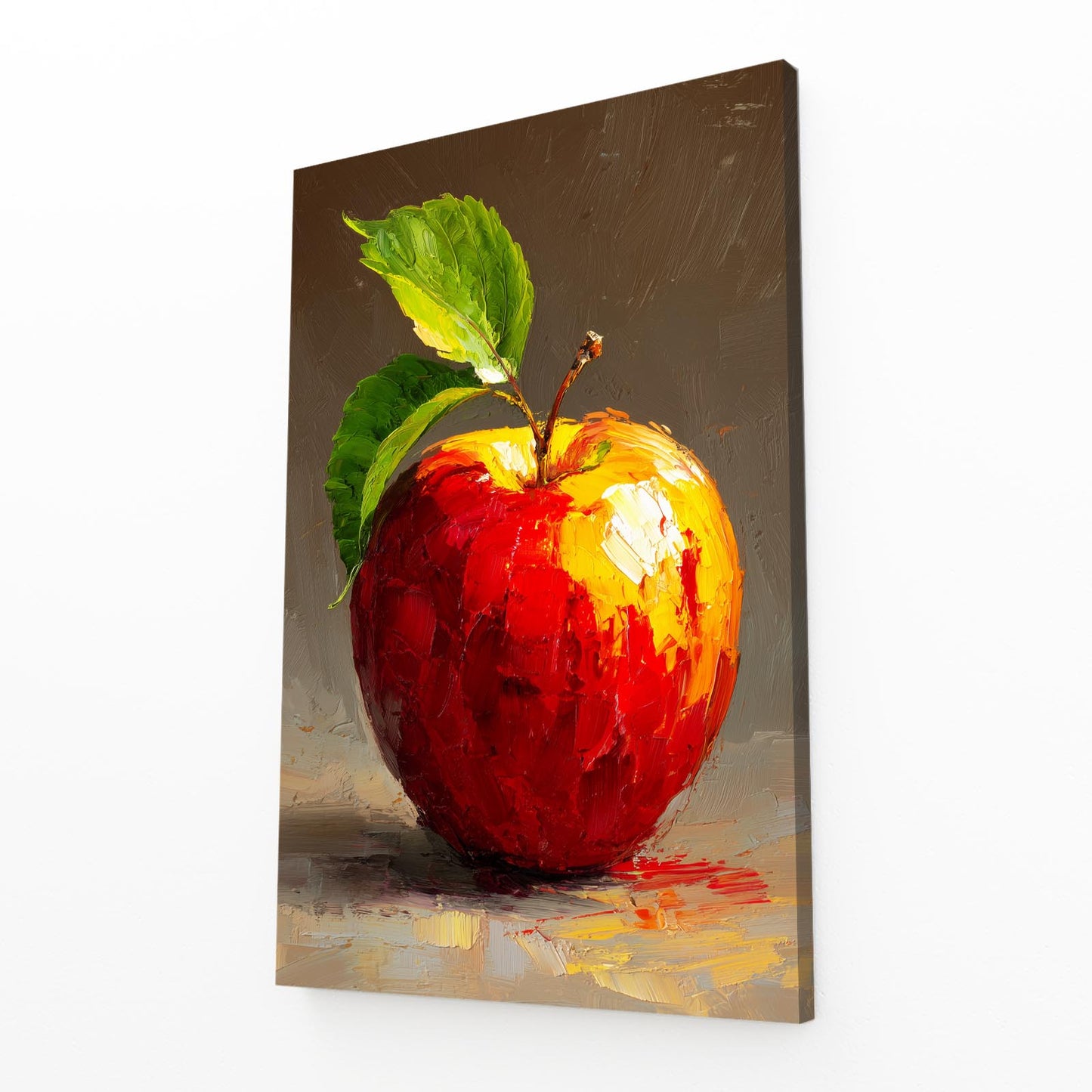 Classic Still Study Apple Wall Decor – angled canvas view on white background