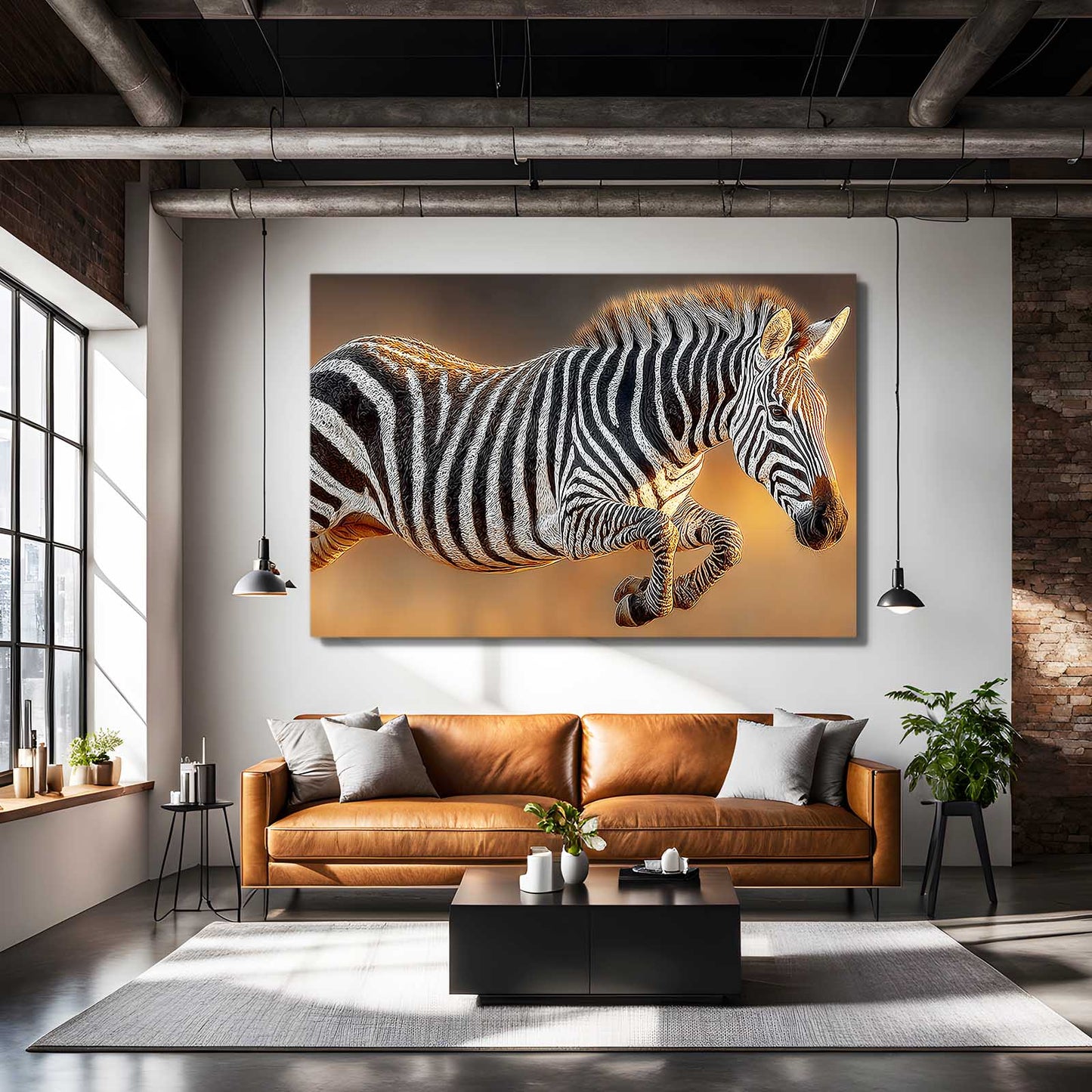 Classic Zebra Art – styled in a furnished interior