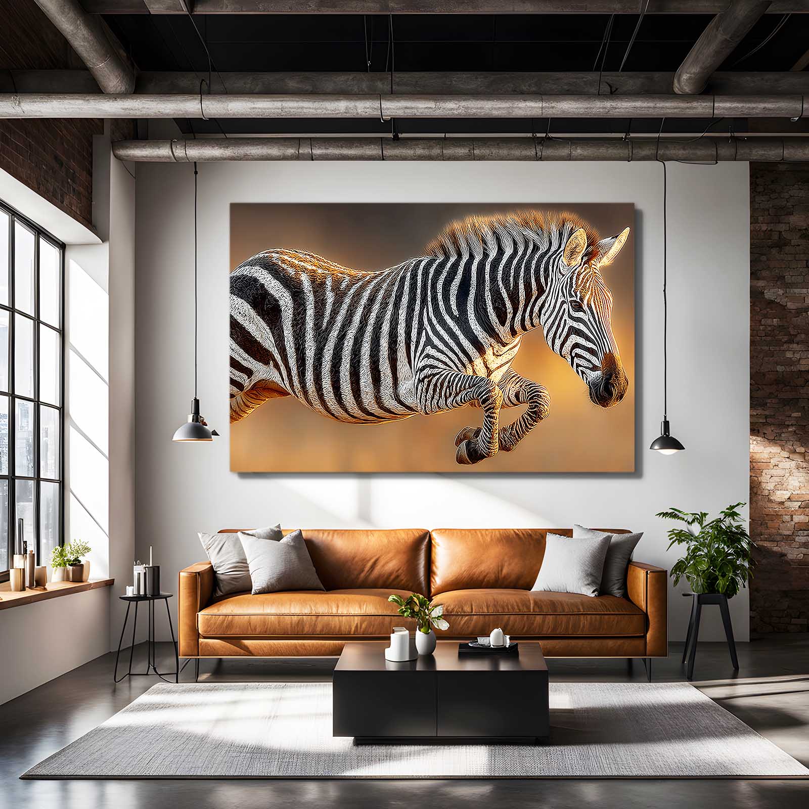 Classic Zebra Art – styled in a furnished interior