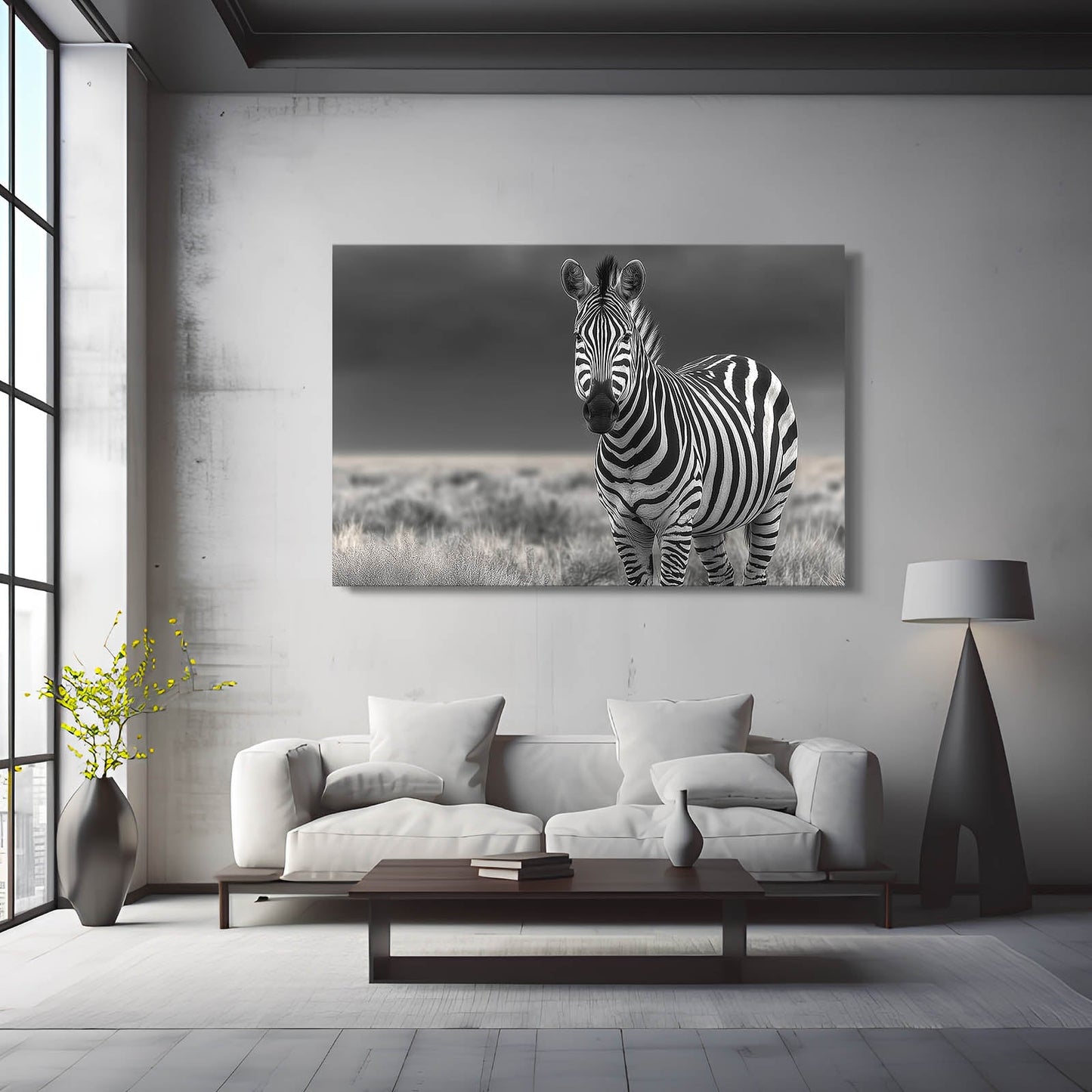 Classic Zebra Artwork – styled in a furnished interior