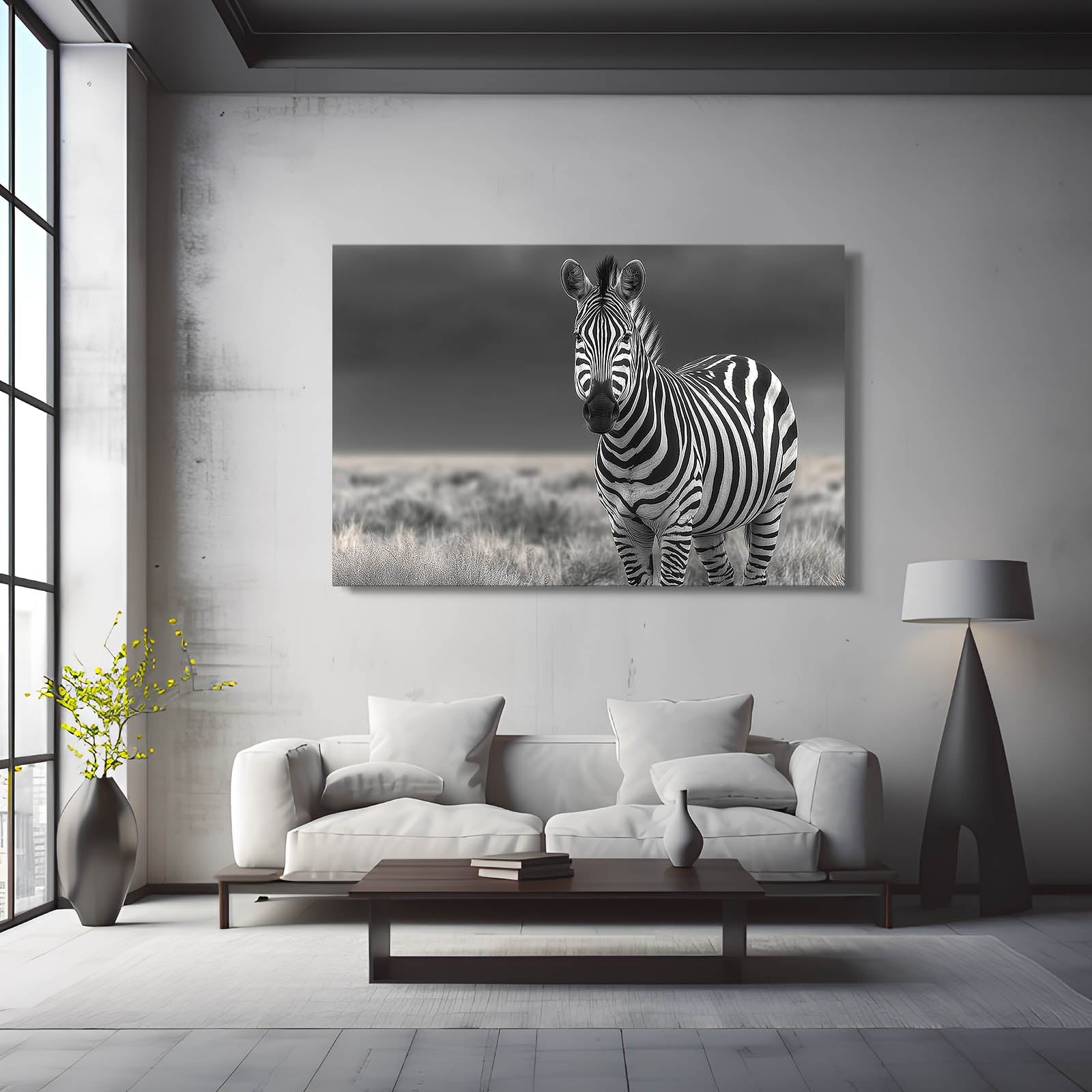 Classic Zebra Artwork – styled in a furnished interior
