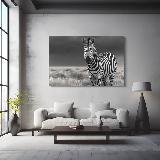 Classic Zebra Artwork – styled in a furnished interior