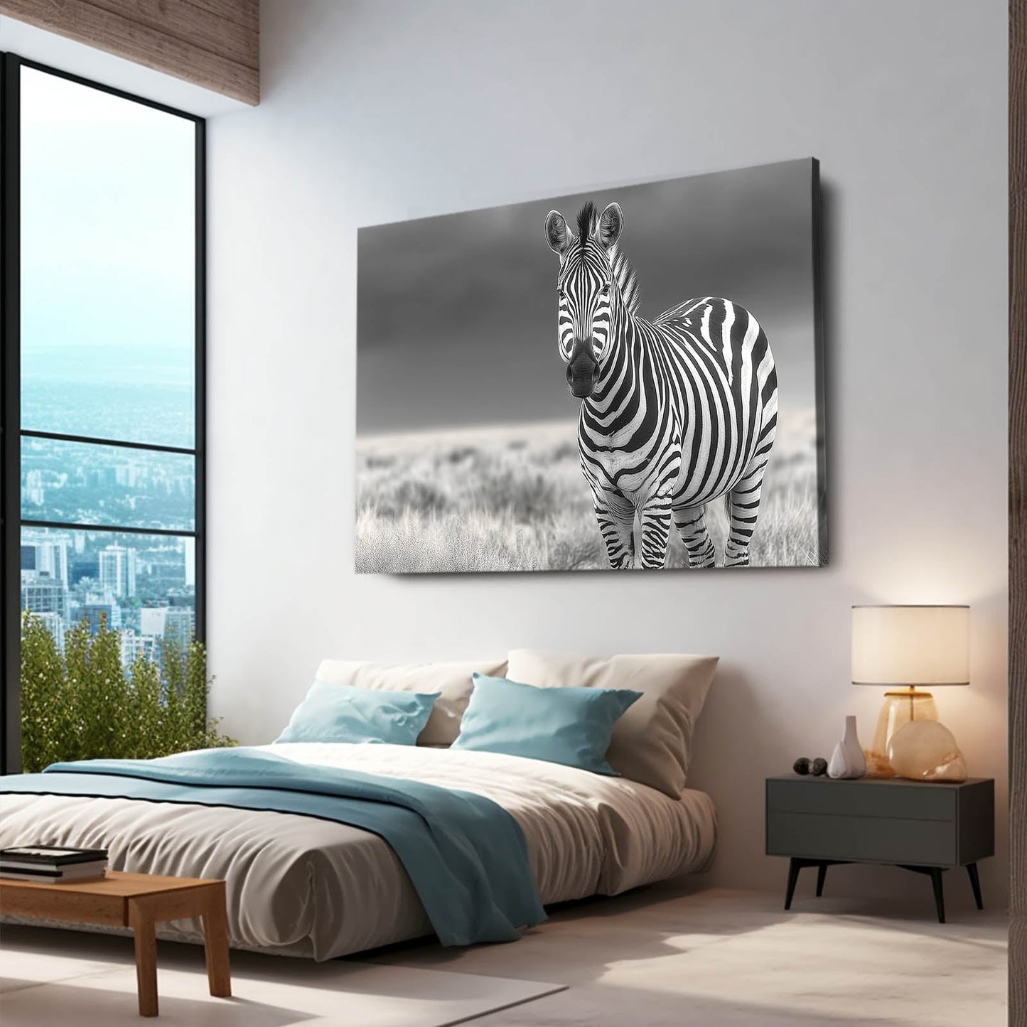 Classic Zebra Artwork – styled in a furnished interior