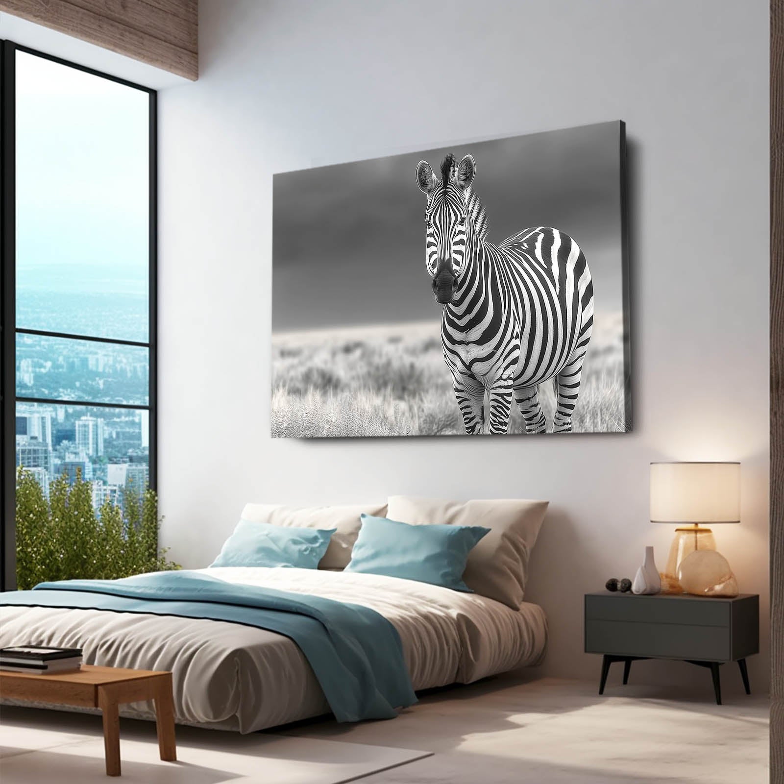 Classic Zebra Artwork – styled in a furnished interior