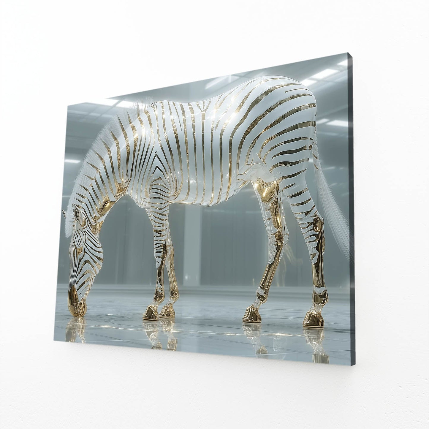 Classic Zebra Canvas Art – angled canvas view on white background