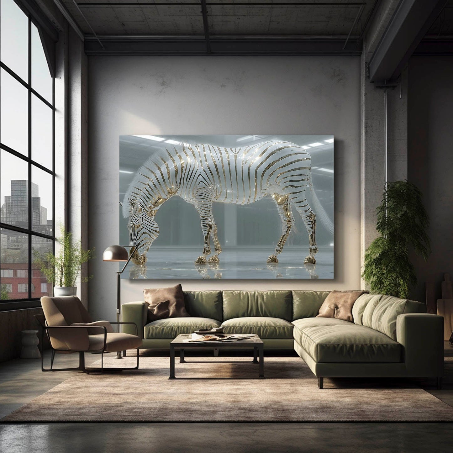 Classic Zebra Canvas Art – styled in a furnished interior