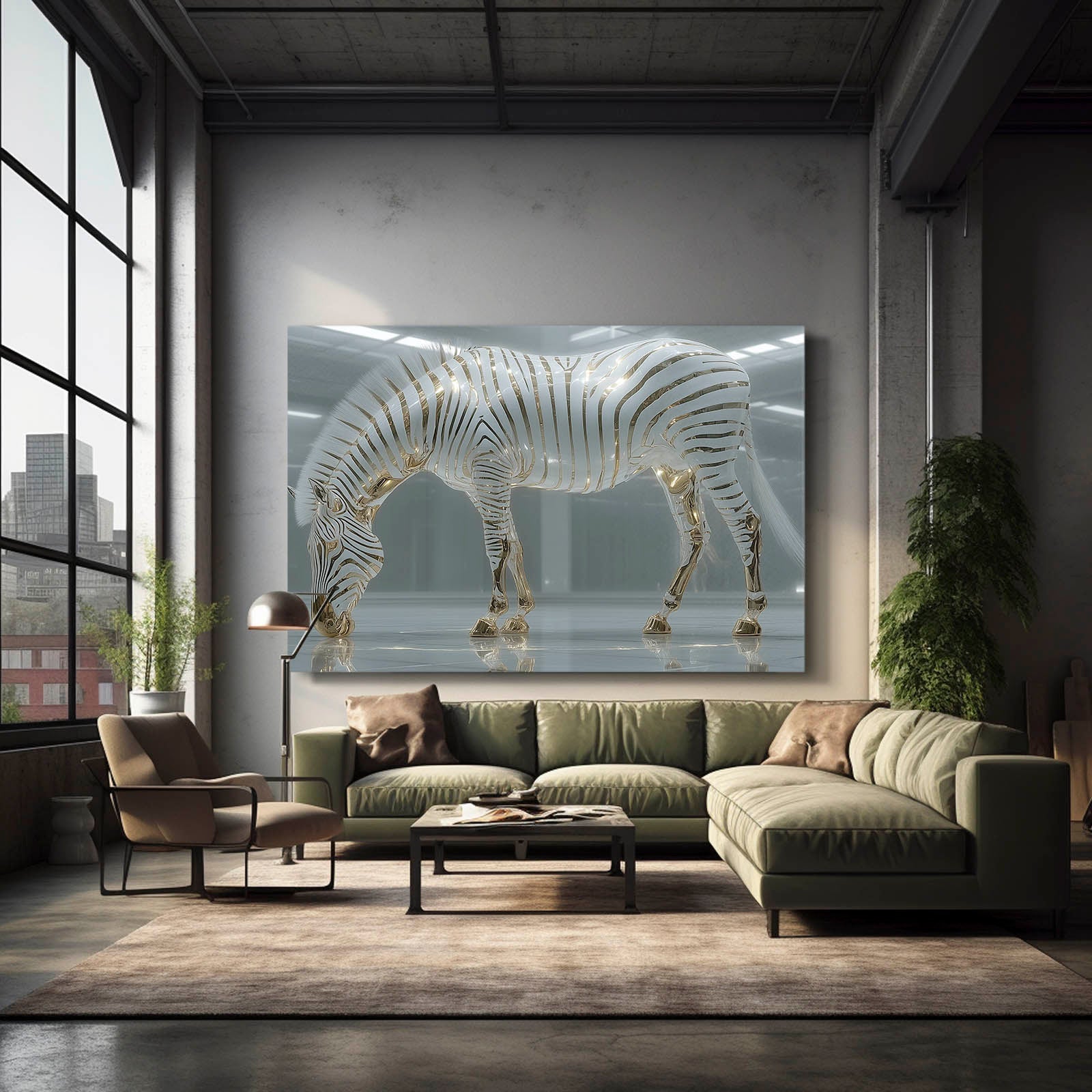 Classic Zebra Canvas Art – styled in a furnished interior
