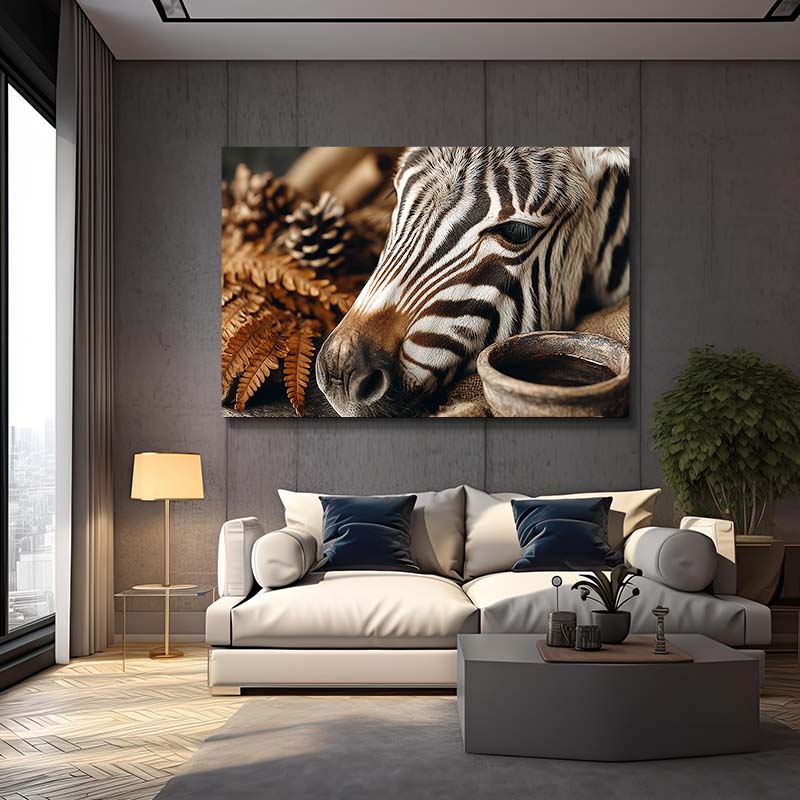 Classic Zebra Canvas – styled in a furnished interior