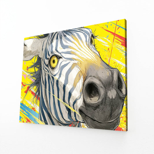 Classic Zebra Wall Art – yellow canvas print
