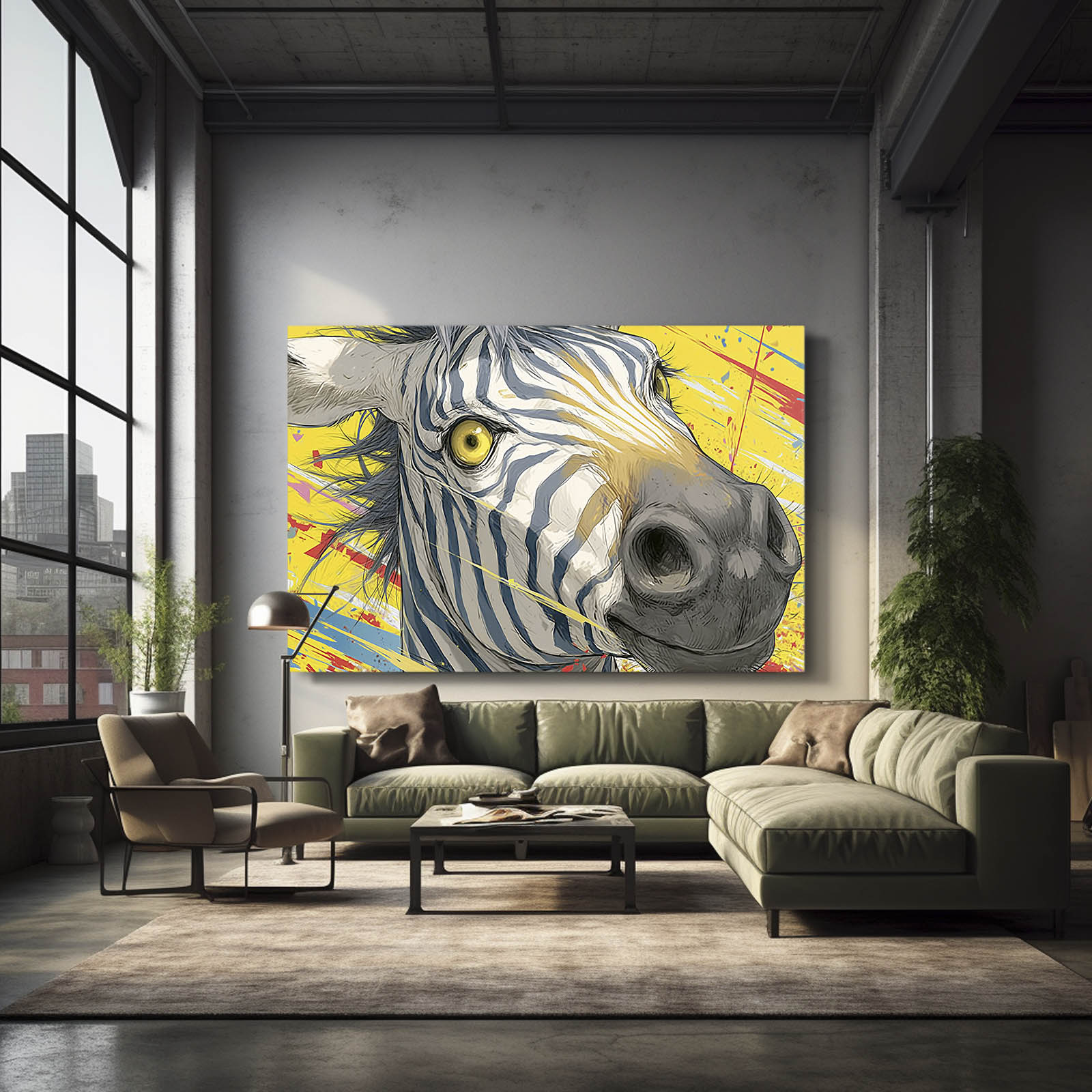 Classic Zebra Wall Art – styled in a furnished interior