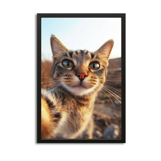 Close Up Selfie Cat Wall Art – canvas print on white background
