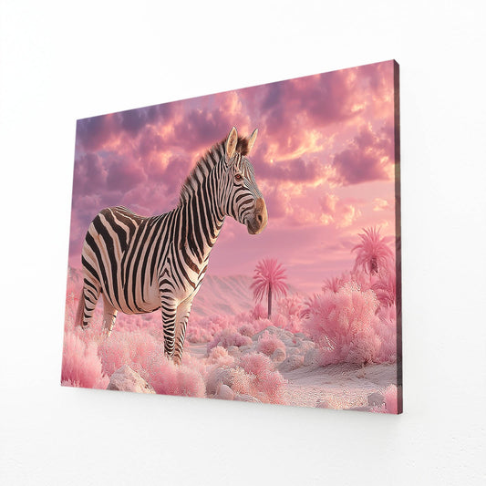 Cloud Zebra Canvas Art – angled canvas view on white background