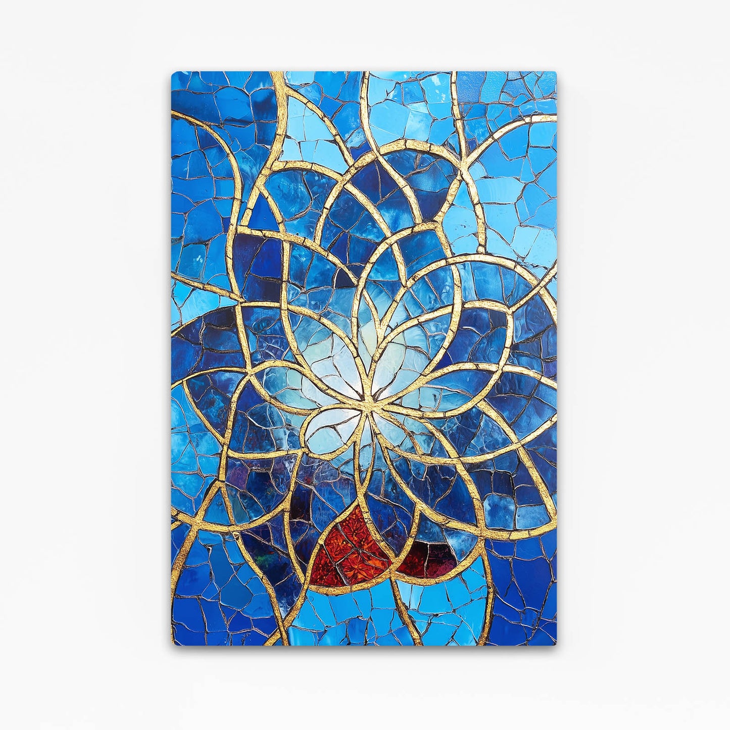 Cobalt Mosaic Spiral Flower Of Life Canvas – cobalt mosaic spiral flower of life canvas print