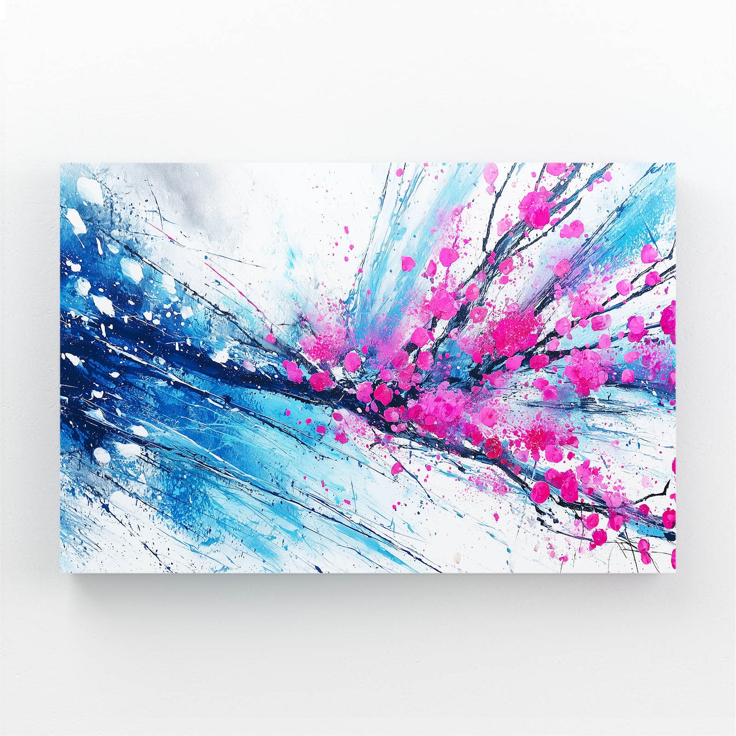 Cobalt Splash Branch Cherry Blossom Canvas – cobalt splash branch cherry blossom canvas print