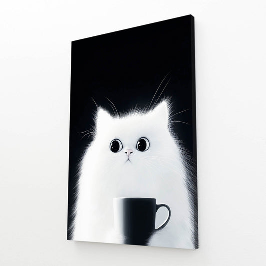 Coffee Stare Cat Wall Art