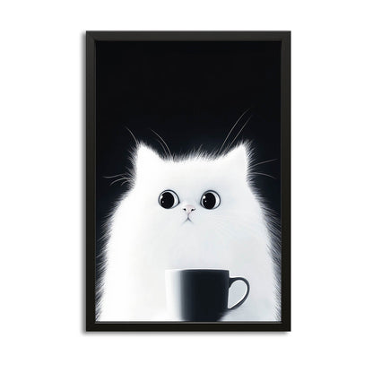 Coffee Stare Cat Wall Art