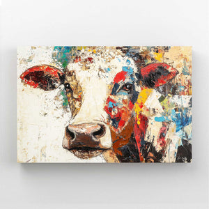 Collage Cow Canvas Art