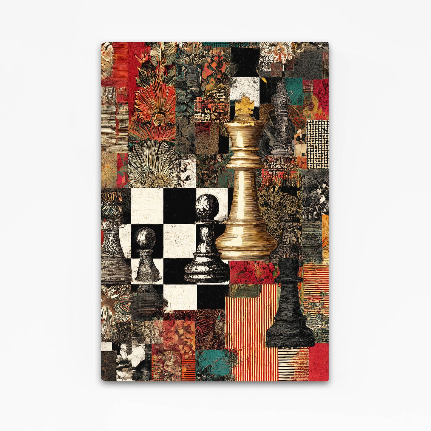 Collage Gold Queen Chess Wall Art – collage gold queen chess canvas print